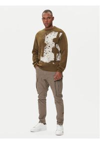 G-Star RAW - G-Star Raw Sweter Sprayed 89 D27772-D488 Zielony Relaxed Fit. Kolor: zielony. Materiał: bawełna #5