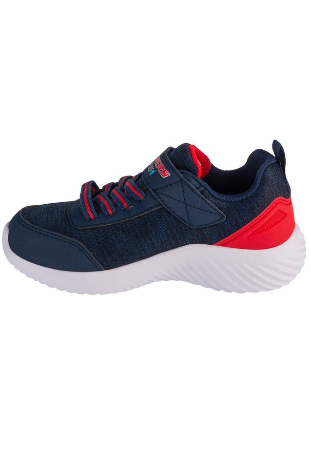 skechers - Buty sportowe Sneakersy chłopięce, Bounder-Dripper Drop. Okazja: na co dzień. Zapięcie: rzepy. Kolor: czerwony, niebieski, wielokolorowy. Materiał: syntetyk, materiał, tkanina. Szerokość cholewki: normalna. Styl: sportowy. Model: Skechers Sport. Sport: turystyka piesza