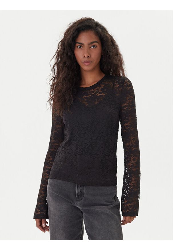 Vero Moda Bluzka Kanya 10336176 Czarny Regular Fit. Kolor: czarny. Materiał: syntetyk