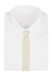 Męski Krawat Alties - Kolor Kremowy. Kolor: kremowy. Materiał: tkanina. Styl: wizytowy, elegancki #3