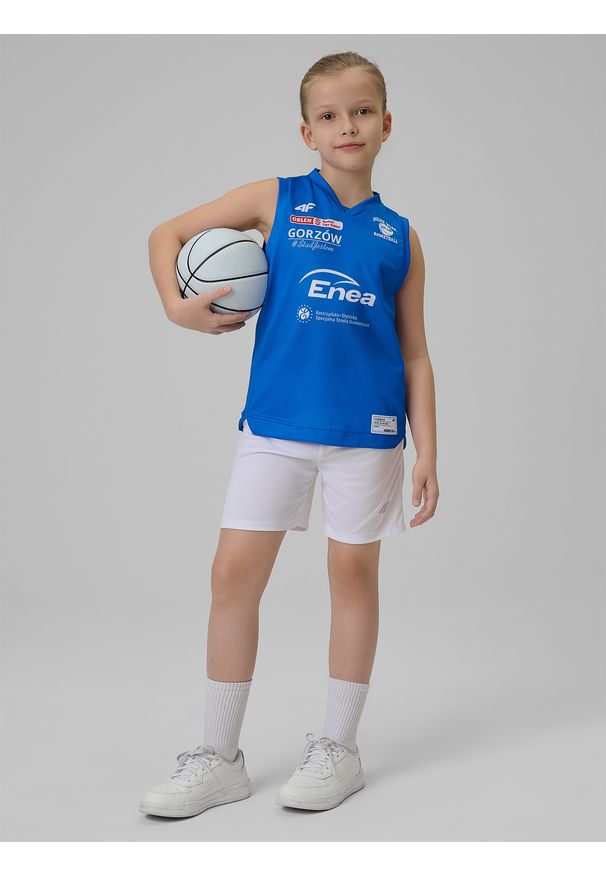 4f - 4F Koszulka meczowa replika wyjazdowa z sezonu 2025/26 dziecięca 4F x Enea AZS AJP Gorzów Wielkopolski - niebieska 158/164 (12-14 lat). Kolor: niebieski. Materiał: dzianina. Wzór: nadruk. Sezon: lato