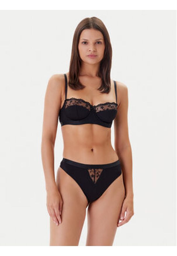 Guess Biustonosz z fiszbiną O5GC06 KCQ60 Czarny. Kolor: czarny. Materiał: syntetyk