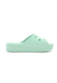 Crocs Classic Platform Slide W Sandałach Damskie. Okazja: na co dzień. Kolor: niebieski. Materiał: nylon, syntetyk, materiał. Obcas: na platformie. Styl: sportowy, casual