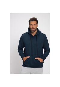 JAY-PI - Męska Bluza z kapturem odzież domowa kaptur kieszeń kangurka do roz. 8XL. Typ kołnierza: kaptur. Kolekcja: plus size. Kolor: niebieski. Materiał: materiał, poliester, bawełna