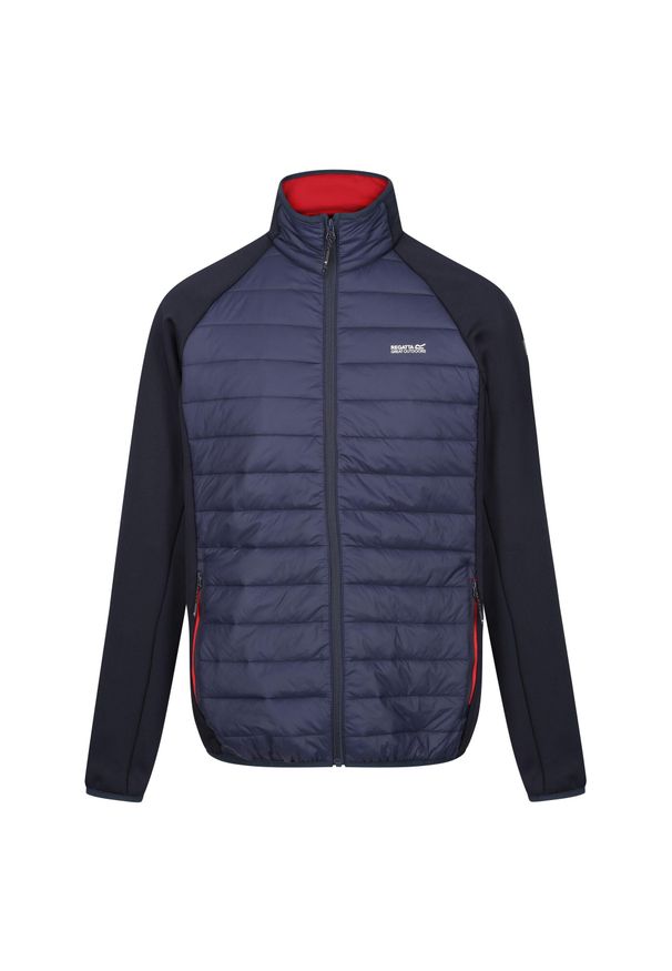 Regatta - Męska Kurtka Hybrydowa Clumber IV Full Zip. Kolor: czerwony, wielokolorowy, niebieski