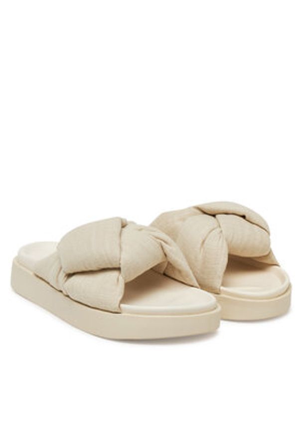 Inuikii Klapki Oversized Linken Knot-147 1028 Écru. Materiał: materiał
