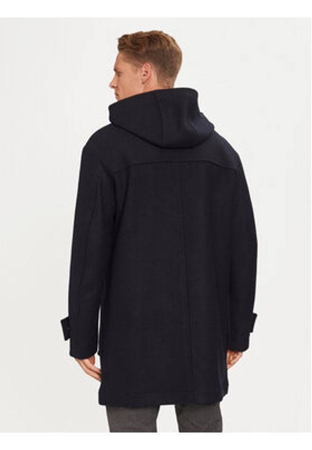 BOSS Płaszcz wełniany 50528188 Granatowy Regular Fit. Kolor: niebieski. Materiał: syntetyk