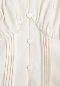 Renee - Jasnobeżowa Gorsetowa Sukienka Hiszpanka Vices z Guzikami i Bufiastymi Rękawami Resena. Typ kołnierza: dekolt gorset, dekolt hiszpanka. Kolor: beżowy. Materiał: bawełna, skóra. Typ sukienki: gorsetowe #2