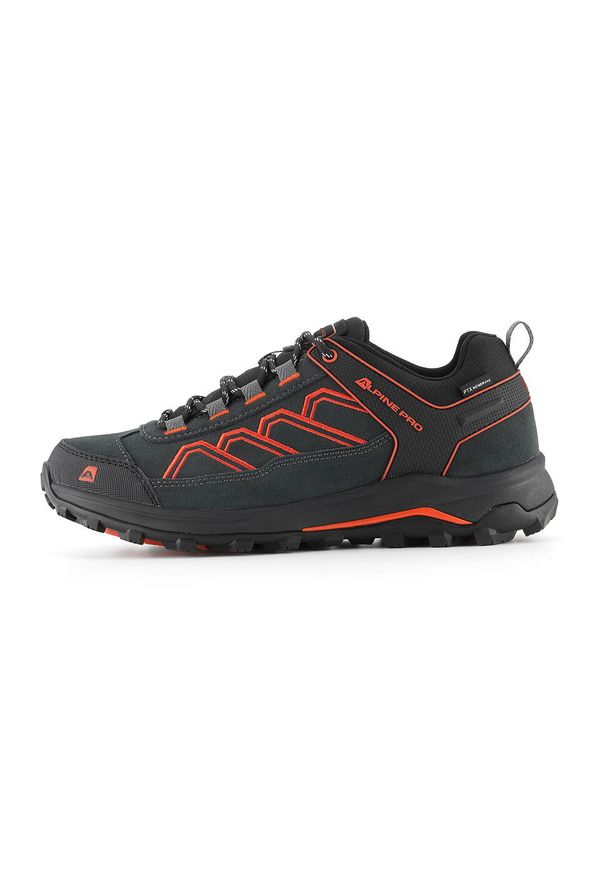 ALPINE PRO - Buty niskie turystyczne męskie Alpine Pro Gimie. Kolor: czerwony, czarny, wielokolorowy. Materiał: skóra. Szerokość cholewki: normalna. Sport: turystyka piesza
