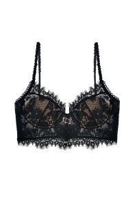 Intica - Braletka koronkowa usztywniana na co dzień Eudoxia. Kolor: czarny. Materiał: koronka. Wzór: koronka