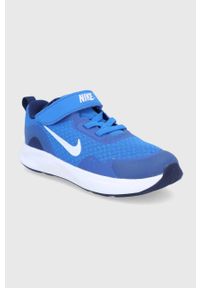 Nike Kids Buty. Nosek buta: okrągły. Zapięcie: rzepy. Kolor: niebieski. Materiał: guma #4