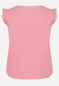 Born2be - Różowy Top Koszulka bez Rękawów z Falbanką Vivolia. Kolor: różowy. Materiał: tkanina. Długość rękawa: bez rękawów. Sezon: lato #4