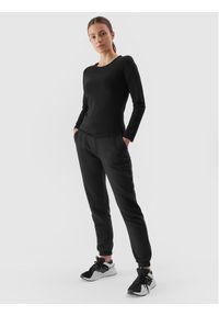 4f - 4F Bluzka 4FAW23TLONF167 Czarny Slim Fit. Kolor: czarny. Materiał: bawełna