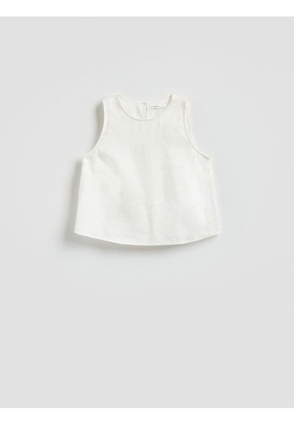 Reserved - Lniana bluzka - złamana biel. Materiał: len