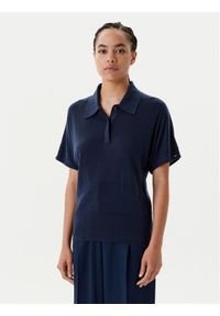 TOMMY HILFIGER - Tommy Hilfiger Polo WW0WW45652 Granatowy Regular Fit. Typ kołnierza: polo. Kolor: niebieski. Materiał: lyocell