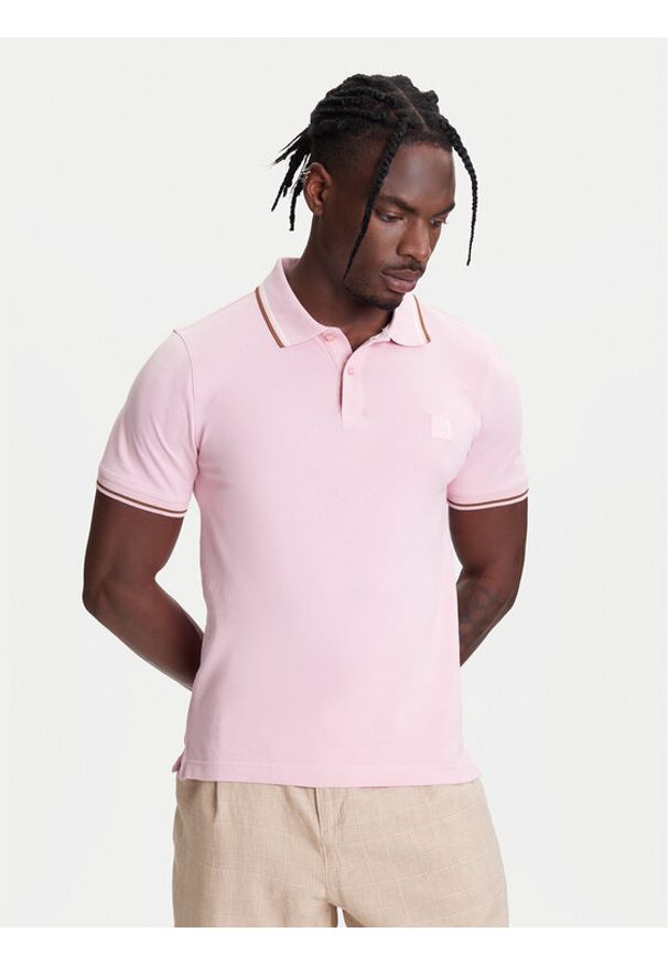 United Colors of Benetton - United Colors Of Benetton Polo 3F9HU302E Różowy Regular Fit. Typ kołnierza: polo. Kolor: różowy. Materiał: bawełna
