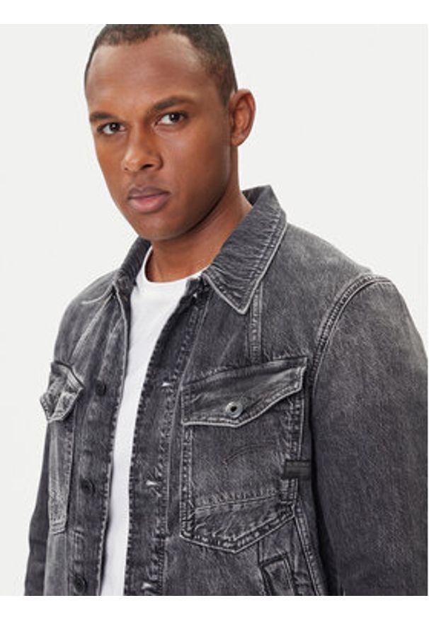 G-Star RAW - G-Star Raw Kurtka jeansowa D26919-D537 Szary Slim Fit. Kolor: szary. Materiał: bawełna