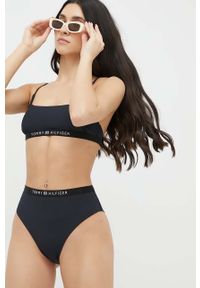 TOMMY HILFIGER - Tommy Hilfiger biustonosz kąpielowy kolor czarny. Kolor: czarny. Materiał: poliester #4