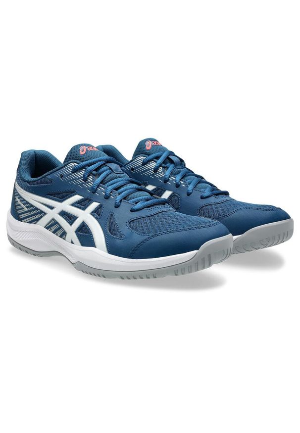 Asics - Buty do siatkówki męskie, Upcourt 6. Kolor: biały, wielokolorowy, niebieski, szary. Sport: siatkówka