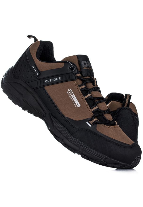 Buty męskie trekkingowe Softshell DK PREDATOR. Kolor: wielokolorowy, brązowy, czarny. Materiał: softshell. Sport: turystyka piesza