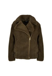 Damski polar sherpa biker fleece Urban Classics. Kolor: zielony. Materiał: polar #1