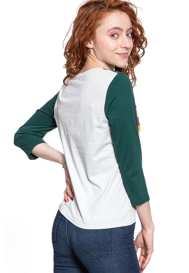 Wrangler - WRANGLER RAINBOW TEE CLOUD BLUE W7P5GHB03 112132063. Długość rękawa: długi rękaw. Wzór: nadruk