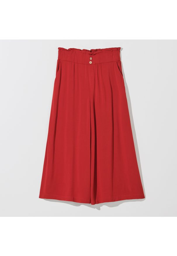 Mohito - Wiskozowe spodnie kuloty - Czerwony. Kolor: czerwony. Materiał: wiskoza