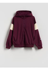 Reserved - Bawełniana bluza - bordowy. Kolor: czerwony. Materiał: bawełna #1