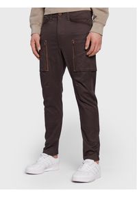 G-Star RAW - G-Star Raw Spodnie materiałowe Zip Pocket 3D D21975-C105-0028 Brązowy Skinny Fit. Kolor: brązowy. Materiał: bawełna