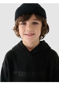 4f - 4F Polar z kapturem regular chłopięcy - czarny 164 (13-14 lat). Typ kołnierza: kaptur. Kolor: czarny. Materiał: polar. Wzór: napisy, nadruk, gładki. Sezon: lato. Sport: snowboard, wspinaczka, turystyka piesza, narciarstwo #2