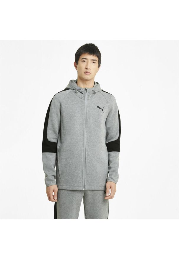 Bluza z kapturem zapinana na zamek błyskawiczny Puma Evostripe Core. Typ kołnierza: kaptur. Kolor: szary. Sezon: jesień, zima