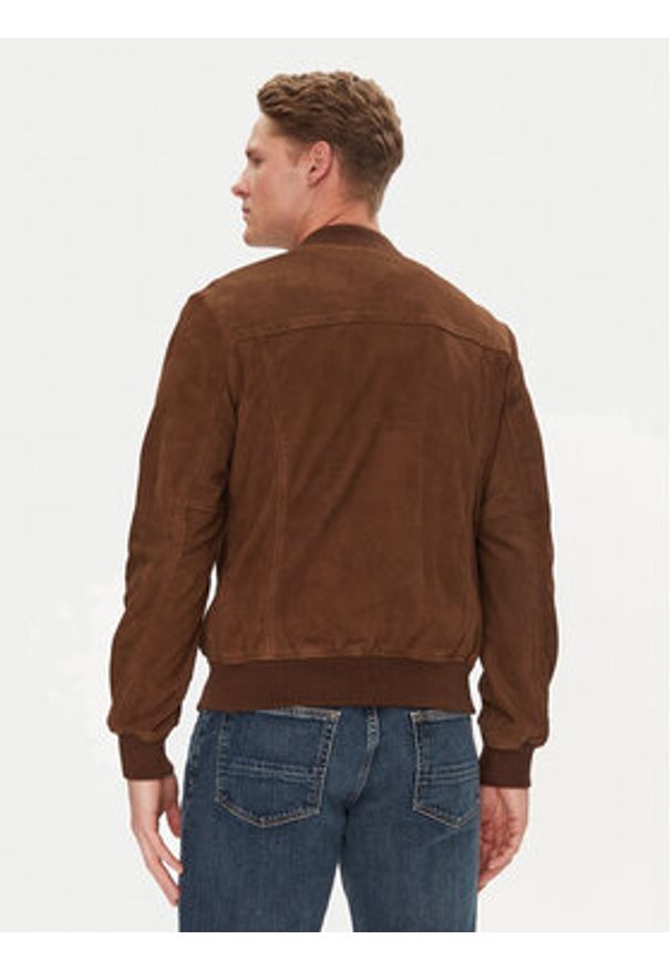 Schott NYC Kurtka skórzana LC300 Brązowy Regular Fit. Kolor: brązowy. Materiał: skóra