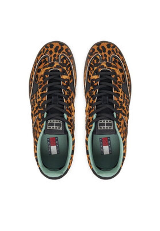 Tommy Jeans Sneakersy The Greenwich Edge Leopard EN0EN02904 Brązowy. Kolor: brązowy. Materiał: skóra