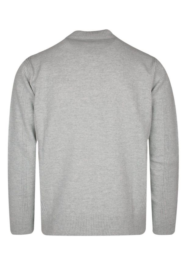 Trikko - Sweter Wełniany Szary Rozpinany z Wysokim Dekoltem na Zamek, Ciepły -TRIKKO. Kolor: szary. Materiał: akryl, wełna. Sezon: jesień, zima. Styl: elegancki