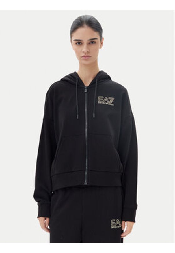 EA7 Emporio Armani Dres 7W000110 AF12473 MC004 Czarny Loose Fit. Kolor: czarny. Materiał: bawełna