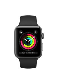 APPLE Watch 3 42mm (Gwiezdna szarość z opaską sportową w kolorze czarnym). Kolor: czarny. Styl: sportowy #2