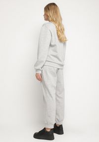 Born2be - Szary Komplet Dresowy z Bawełną Bluza i Spodnie Joggery Ette. Kolor: szary. Materiał: dresówka, bawełna #7