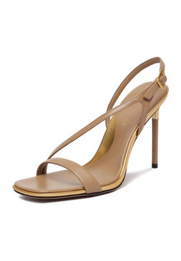 Eva Minge Sandały ROSEMARY-LT1520-2 Beżowy. Kolor: beżowy. Materiał: skóra