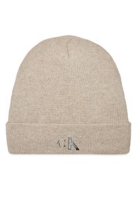 Calvin Klein Jeans Czapka Minimal Monogram Beanie K60K611542 Szary. Kolor: szary. Materiał: materiał