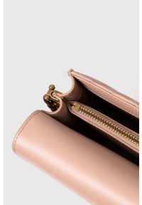 Pinko torebka skórzana kolor różowy. Kolor: różowy. Materiał: skórzane. Rodzaj torebki: na ramię #3