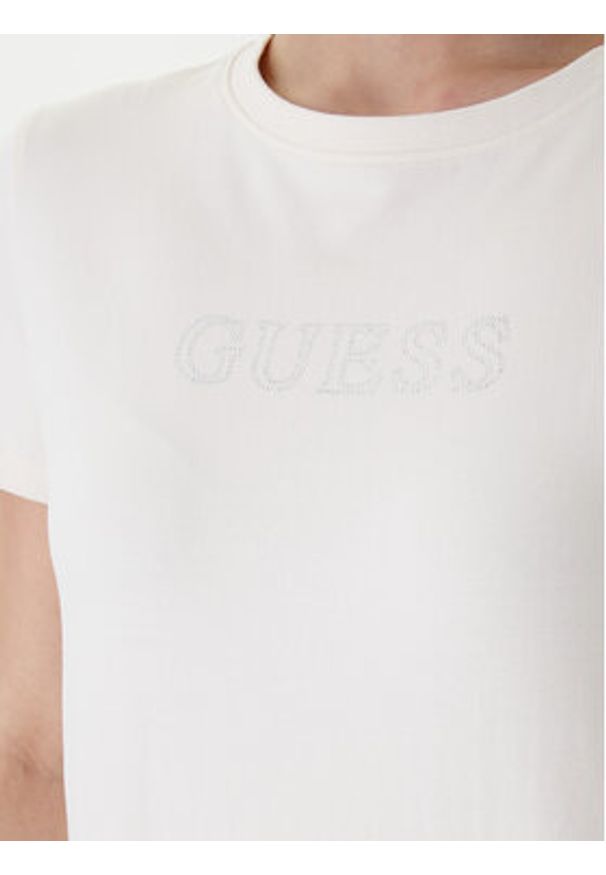 Guess T-Shirt V3BI11 J1314 Écru Regular Fit. Materiał: bawełna