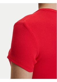 TOMMY HILFIGER - Tommy Hilfiger T-Shirt DW0DW17383 Czerwony Slim Fit. Kolor: czerwony. Materiał: bawełna #3