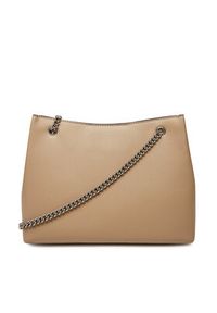 Calvin Klein Jeans Torebka Sculpted Chain Shoulder Bag LV04K3163G Beżowy. Kolor: beżowy. Materiał: skórzane