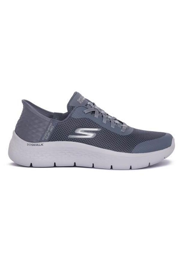 skechers - Buty do chodzenia damskie Skechers Blu Go Walk. Kolor: szary. Materiał: materiał, syntetyk. Szerokość cholewki: normalna
