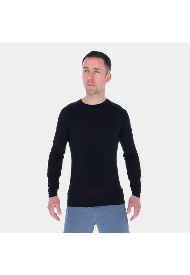 Bluza merino męska Inov-8 Merino Long Sleeve T-Shirt. Kolor: czarny. Materiał: wełna. Długość rękawa: długi rękaw. Sport: turystyka piesza