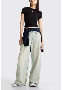 Tommy Jeans - TOMMY JEANS Czarny damski t-shirt, Rozmiar M. Kolor: czarny #4