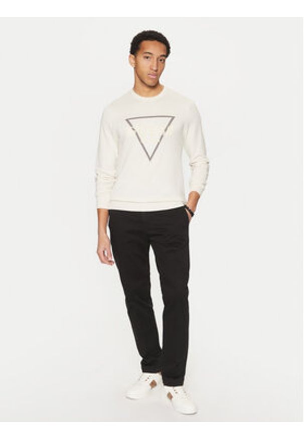Guess Sweter M5RR02 Z3KI1 Écru Regular Fit. Materiał: bawełna