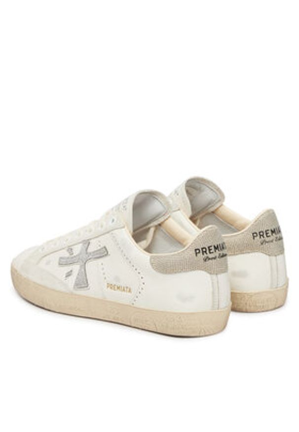 Premiata Sneakersy Stevend Var 8127 Écru. Kolor: kremowy. Materiał: skóra