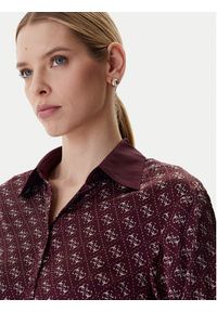 Guess Koszula W4YH47 WF1T2 Bordowy Regular Fit. Kolor: czerwony. Materiał: syntetyk #5