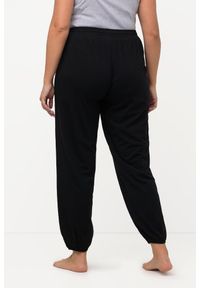 ULLA POPKEN - Damskie Spodnie od piżamy mieszanka modalu prosta nogawka elastyczny ściągacz. Kolekcja: plus size. Kolor: czarny. Materiał: wiskoza, materiał, bawełna. Długość: długie